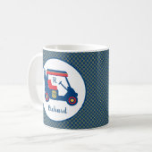 Navy Blue Gold en Red Golf gepersonaliseerd Koffiemok (Voorkant links)