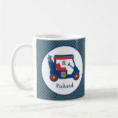 Navy Blue Gold en Red Golf gepersonaliseerd Koffiemok (Links)