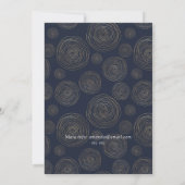 Navy Blue, Gold en Silver Floral Shower per Mail Kaart (Achterkant)