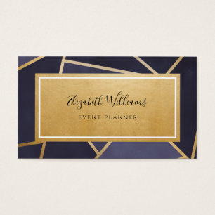 Navy Blue Gold Event Planner Visitekaartje