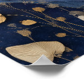 Navy Blue Gold Fantasy Night Sky Wall Art Print (Hoek)