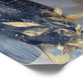 Navy Blue Gold Fantasy Surreal Moon Woman Wall Art Poster (Hoek)