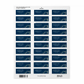 Navy Blue Gold Faux Folie Joy Holiday Adres label (Full Sheet)