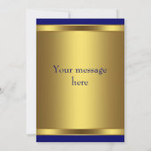 Navy Blue Gold Flat Dank u kaart (Achterkant)