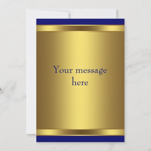 Navy Blue Gold Flat Dank u kaart (Achterkant)