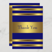 Navy Blue Gold Flat Dank u kaart (Voorkant / Achterkant)