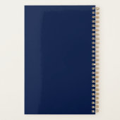 Navy Blue Gold Floral Elegant gepersonaliseerd 202 Planner (Achterkant)