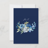 Navy Blue Gold Floral Elegant Qr Code Weddenschap RSVP Kaartje (Achterkant)