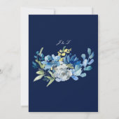 Navy Blue Gold Floral Elegant Rehearsal Dinner Kaart (Achterkant)