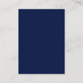 Navy Blue Gold Floral Wedding Chic Honeymoon Fonds Informatiekaartje (Achterkant)