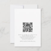 Navy Blue Gold Florals QR Code Weddenschap RSVP Kaartje (Achterkant)
