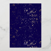 Navy Blue & Gold Foil 40e verjaardag uitnodiging (Achterkant)