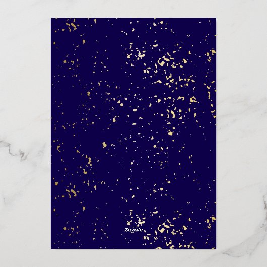 Navy Blue & Gold Foil 40e verjaardag uitnodiging (Achterkant)