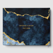 Navy Blue Gold Foil Agate Marble Gilded Wedding Gastenboek (Achterkant)