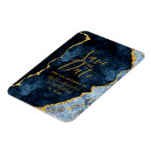 Navy Blue Gold Foil agate Save the Date Wedding Magneet (Linkerzijde)