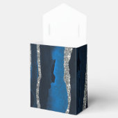 Navy Blue & Gold Foil Agate Wedding Favor Box Bedankdoosjes (Geopend)