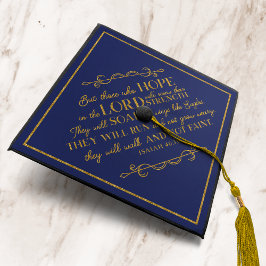 Navy Blue Gold Foil Bijbel Verse Isaiah 40