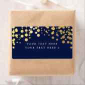 Navy Blue Gold Foil Confetti Modern Package Label (Insitu)
