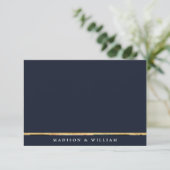 Navy Blue Gold Foil Foto dankbaarheid Bedankkaart (Staand voorkant)
