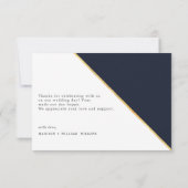 Navy Blue Gold Foil Foto dankbaarheid Bedankkaart (Achterkant)