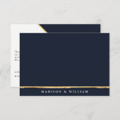 Navy Blue Gold Foil Foto dankbaarheid Bedankkaart (Voorkant / Achterkant)