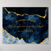 Navy Blue Gold Foil in Loving Memory Weddenschap S Poster (Voorkant)