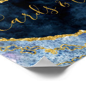 Navy Blue Gold Foil Kaarten en Gifts Table Sign Poster (Hoek)