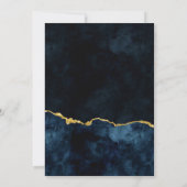 Navy Blue & Gold Folie Agaat Baby shower Invitatio Kaart (Achterkant)