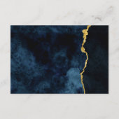 Navy Blue Gold Folie Agaat Bruiloft Routebeschrijv Informatiekaartje (Achterkant)