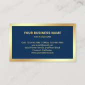 Navy Blue Gold Folie Inkwell Veer Quill Pen Visitekaartje (Achterkant)