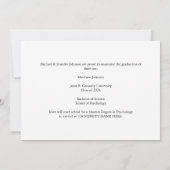 Navy Blue Gold Formal foto geometrisch Afstuderen Aankondiging (Achterkant)