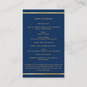 Navy blue gold foto-elegant begrafeniskaart visitekaartje (Achterkant)