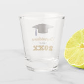 Navy Blue Gold Gefeliciteerd College Graduatie Shot Glas (Achterkant)