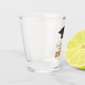 Navy Blue Gold Gefeliciteerd College Graduatie Shot Glas (Links)