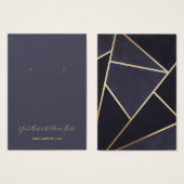 Navy Blue Gold Geometric Earring Display Card Visitekaartje (Voorkant /achterkant)