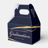 Navy Blue Gold Geometric Formal Gradual Party Bedankdoosjes (Voorkant Zijde)