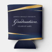 Navy Blue Gold Geometric Formal Gradual Party Blikjeskoeler (Achterkant)