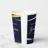 Navy Blue Gold Geometric Formal Gradual Party Papieren Bekers (Rechts)