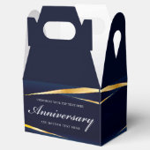 Navy Blue Gold Geometric Formal Jubileum Party Bedankdoosjes (Geopend)