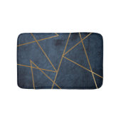 Navy Blue Gold Geometric Stylish Chic Badmat (Voorkant)