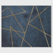 Navy Blue Gold Geometric Stylish Chic Cadeaupapier (Vlak)