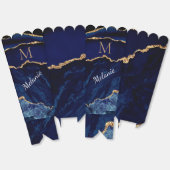 Navy Blue Gold gepersonaliseerde popcorn doos Bedankdoosjes (Ongevouwen)