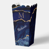 Navy Blue Gold gepersonaliseerde popcorn doos Bedankdoosjes (Voorkant)