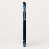 Navy Blue Gold Glitter Agaat Edelsteen Monogram Case-Mate iPhone Case (Achterkant/links)