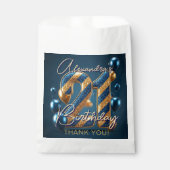 Navy Blue Gold Glitter Balloons 21st Birthday Bedankzakje (Voorkant)