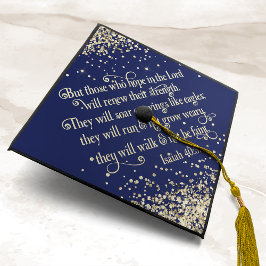 Navy Blue Gold Glitter Bijbel Verse Isaiah 40