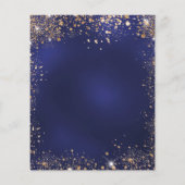 Navy blue gold glitter budget bruiloft uitnodiging (Achterkant)