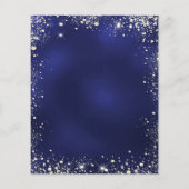 Navy blue gold glitter budget bruiloft uitnodiging flyer (Achterkant)