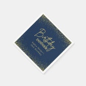 Navy Blue Gold Glitter Confetti Birthday Dinner Servet (Hoek)