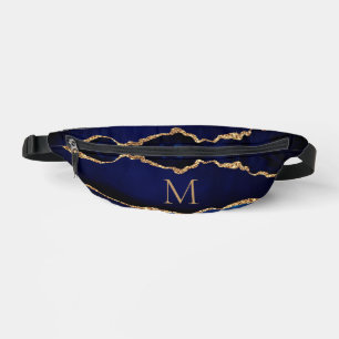 Navy Blue Gold Glitter Custom Letter Fanny Pack Heuptasje